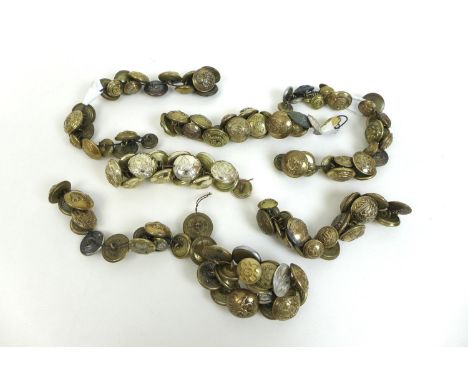 Over one hundred and twenty WWI and later British Army buttons, including buttons for the Green Howards, Machine Gun Corp,  B