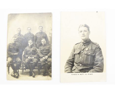 [ Victoria Cross ] Two portrait postcards portraying Private Arthur Hutt. [Awarded the Victoria Cross for actions during the 