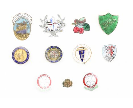 A group of vintage lapel badges and brooches including a 1951 Festival of Britain brooch, a Royal Aero Club Associate Member'