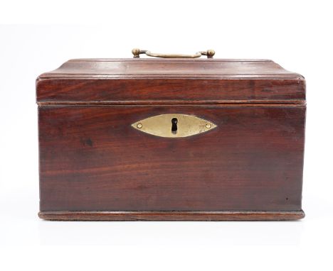 A George III mahogany tea caddy, (a/f), 24 x 13 x 15.5 cm