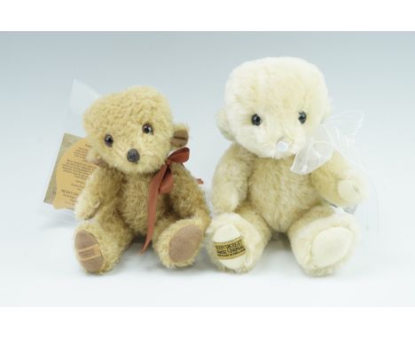 Two late 20th Century limited edition Merrythought plush Teddy bears, 'Minny', 45/80, and 'Dinkie', 39/100, both articulated,