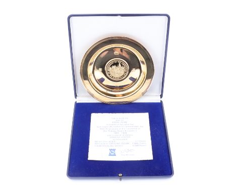 A cased Pobjoy Mint 22 ct gold plated silver "Royal Plate" coin set Armada dish, Pobjoy Mint Ltd, Sheffield, 1978, 130 g