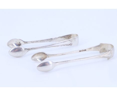 Two pairs of silver sugar tongs, William Hutton &amp; Sons (Edward Hutton), London, 1891 and William Hutton &amp; Sons Ltd, S