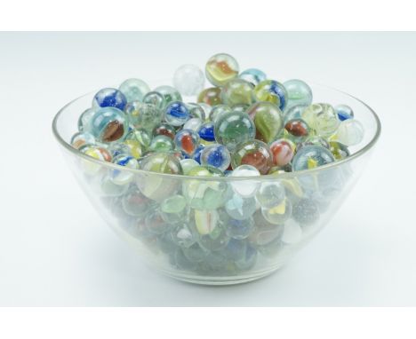 A large quantity of vintage glass marbles 