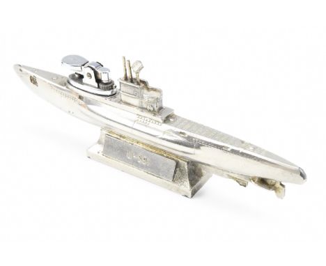 A novelty gas table cigarette lighter in the form of U-Boat "U-581", circa 1960s, 22.5 cm 