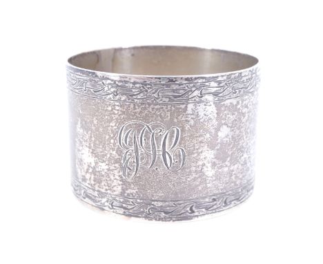 A silver monogrammed napkin ring, Sheffield 1946, 30 g