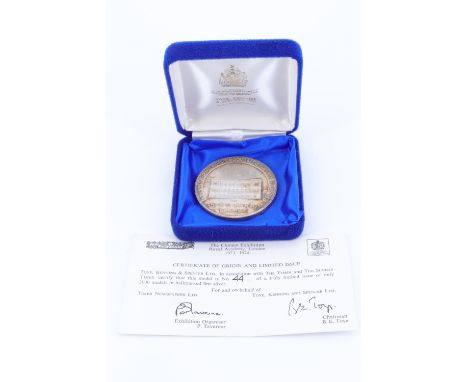 A 1973-4 Royal Academy Chinese Exhibition silver medallion, Toye, Kenning &amp; Spencer, Birmingham 1973, limited edition, nu