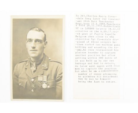 [ Victoria Cross ] A portrait postcard portraying Sergeant Charles Harry Coverdale. [Awarded the Victoria Cross for actions d