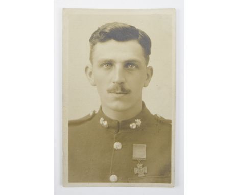 [ Victoria Cross ] A portrait postcard portraying Sergeant Norman Finch. [Awarded the Victoria Cross for actions during the F