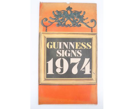 A "Guinness signs 1974" vintage calendar