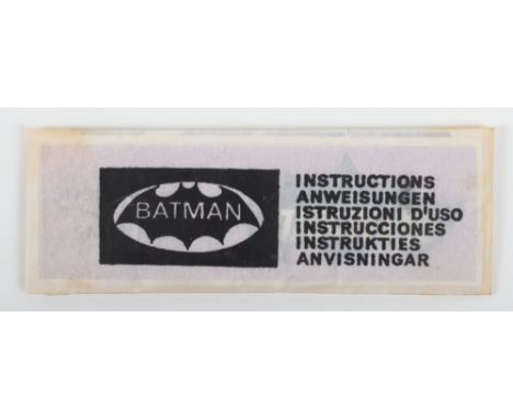 Corgi Toys 267 Batman sealed original instruction pack envelope containing folded leaflet, lapel badge and missiles attached 