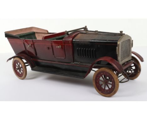 Very Rare Doll et Cie (Germany) Live Steam Four Seater Open Touring Car, circa 1920’s,original maroon/ black hand painted bod