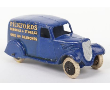 Scarce Dinky Toys Pre-War 28b Pickfords Delivery Van, Type 2, royal blue ‘Pickfords Removals &amp; Storage’ over 100 branches