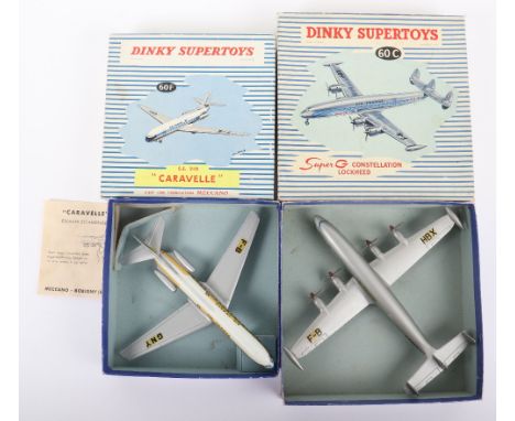 Two French Dinky Supertoys Aircraft, 60c Super G Constallation Lockheed, silver ‘Air France’ F-B HBX, 4 x 3 blade propellers,