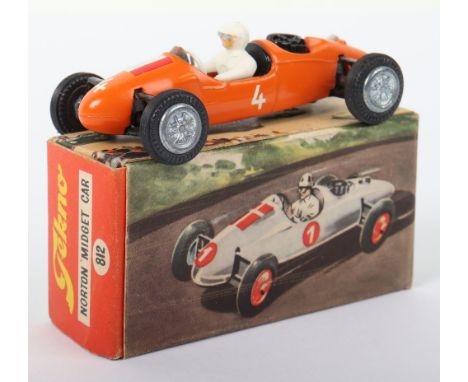 Tekno 812 Cooper Norton Midget Racing Car, Holland, orange body, white driver, cast wheel hubs, black rear engine, Dutch flag