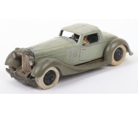 Scarce Dinky Toys Pre-War 36b Bentley Two Seat Sports Coupe, with driver and passenger, grey body, dark grey wings/chassis, b