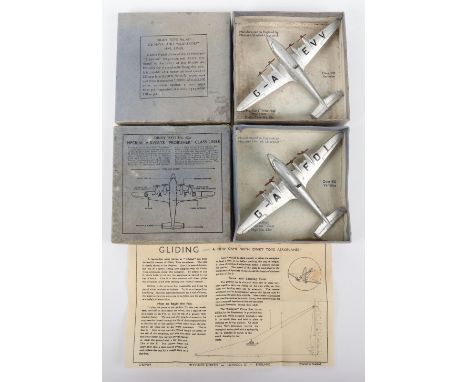 Two Boxed Dinky Toys Aircraft Models, 62r De Haviland “Albatross” Mail Liner, silver body, G-A EVV, 4 x 3 blade propellers, i