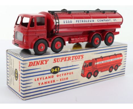 Dinky Supertoys 943 Leyland Octopus Tanker ‘Esso’ dark red body, red plastic wheel hubs, ‘Esso Petroleum Company Ltd’ in near