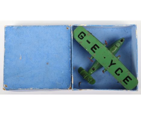 Dinky Toys Pre-War 60m Singapore Flying Boat, cast fuselage, tin plate wings green body, G-E YCE markings, 4 x 2 blade propel