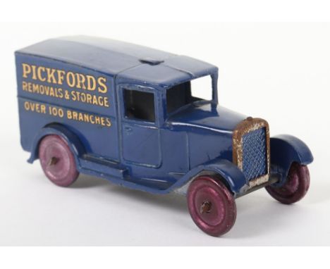 Scarce Dinky Toys Pre-War 28b Pickfords Delivery Van Type 1, royal blue ‘Pickfords Removals &amp; Storage’ over 100 branches,