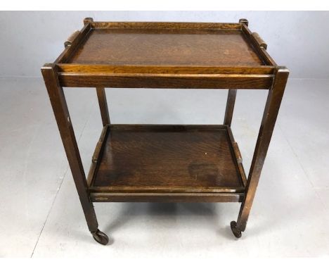 Vintage two tier tea trolley with detachable trays and folding frame