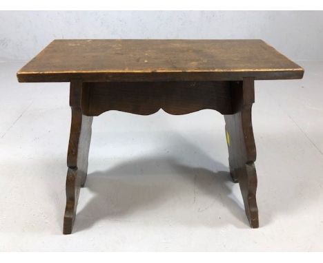 Small vintage wooden stool, approx 51cm x 22cm x 44cm tall