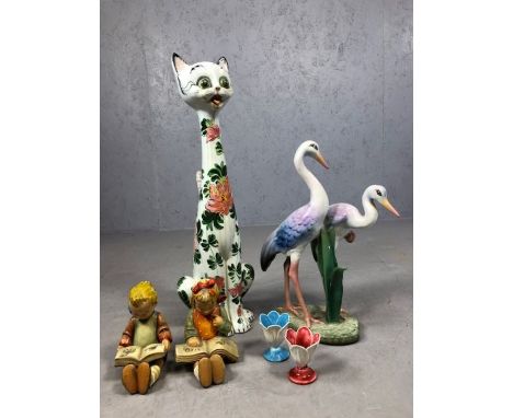 Collection of ceramics to include two large Hummel figures etc