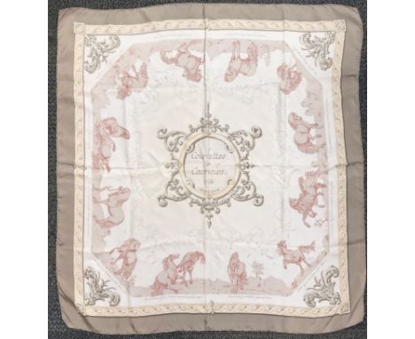 A vintage Hermes silk scarf, size 88 x 85cm. Condition : Good.