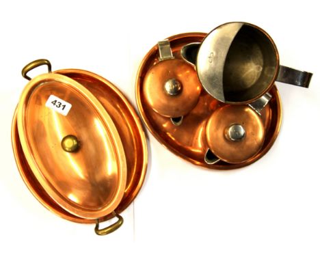 A quantity of vintage copper ware.