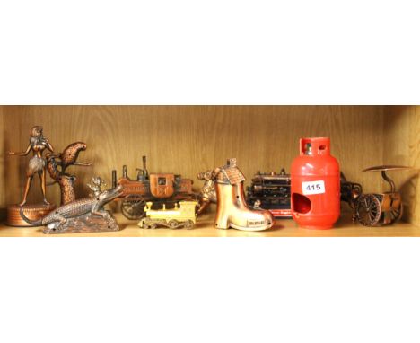 A collection of vintage novelty lighters, tallest 18cm.