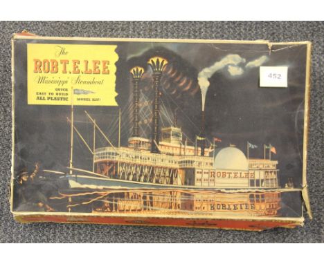 A vintage partly made model of The Robert E Lee steamboat, box size 55 x 33 x 8cm.