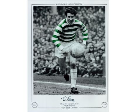 Autographed JIM CRAIG 16 x 12 Limited Edition : Colorized, depicting Celtic full-back JIM CRAIG in full length action during 