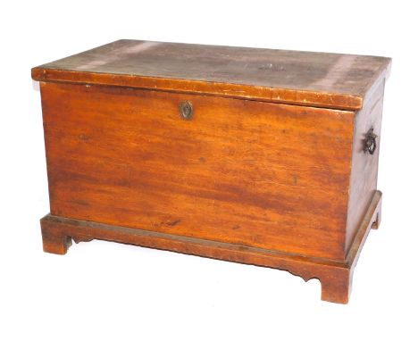 A Victorian grain painted pine blanket box, on bracket feet, 85cm wide. 