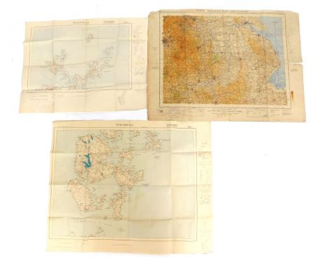 Maps, an Ordanance Survey war issue map for 1940 and two German war maps of the Orkney Islands. (3)