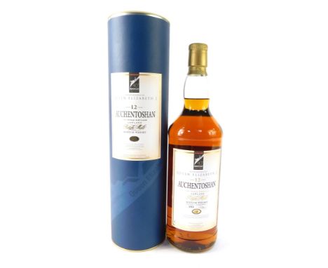A Cunard 40th Anniversary single malt Scotch Whisky, Auchentoshan, in presentation case.