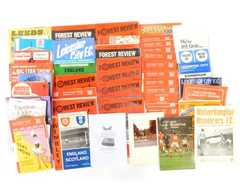 Football programmes, to include England vs Scotland 1965, Arsenal vs Manchester United 1970, 1970 and 1960 football programme