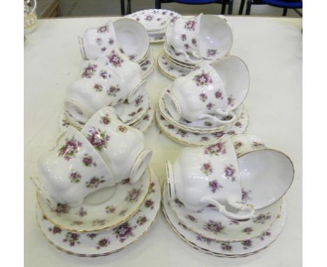A ROYAL ALBERT SWEET VIOLETS PATTERN TEA SERVICE