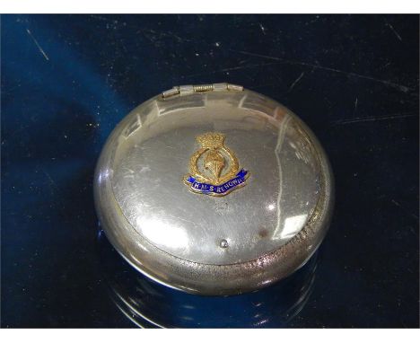 H.M.S Renown silver plated snuff box
