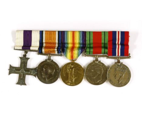 A WWl Military Cross group of three medals,to Lieutenant Gerald Aubrey Bond, 3 County of London Yeomanry,mounted together wit