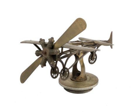 * Louis Bleriot Monoplane Car Mascot. A rare fine &amp; large radiator embellishment, c. 1909, a good representation of the f