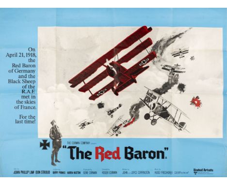 * ‘The Red Baron’. An original US one-sheet film poster, c. 1971, photo-illustrative action of WWI dog-fight design, colour a
