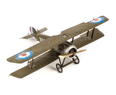 * Model aircraft. A well made model of WWI Sopwith Camel, the single seat fighter bi-plane with fabric covered wooden airfram