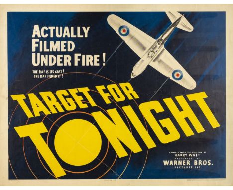 * WWII RAF ‘Target for Tonight’. An original half sheet film poster for US release, c. 1941, depicting Boulton-Paul Defiant f