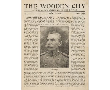 Ruhleben and P.O.W. Camps. The Wooden City, A Journal for British Prisoners of War, nos. 1-28 paginated and bound as 1, Götte