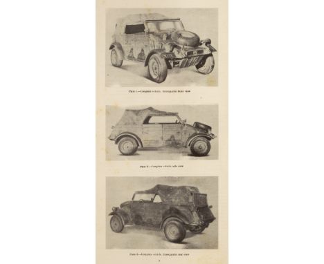 Volkswagen. Investigation into the design and performance of the Volkswagen or German people's car reported for the Society o