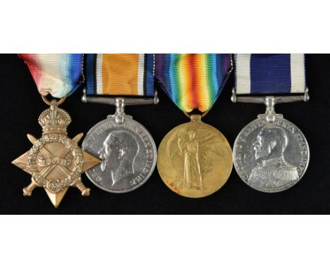 * WWI. A WWI group of 4 to Engine Room Artificer P.T. Ball, Royal Navy 1914-15 Star (272262, .P.T. Ball. E.R.A.3., R.N.), Bri