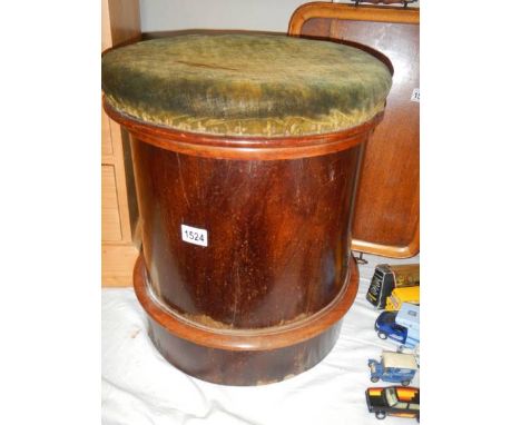 A Victorian mahogany commode stool. COLLECT ONLY.