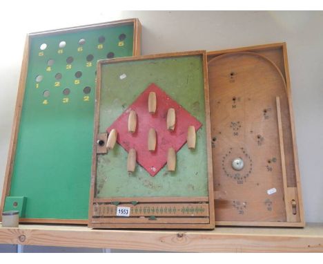 Two vintage bagatelle games and another game, COLLECT ONLY.