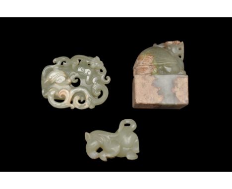 Beautifully carved jade figurines featuring mythical beasts and animals. Chinese hardstone animal carvings are ornamental art