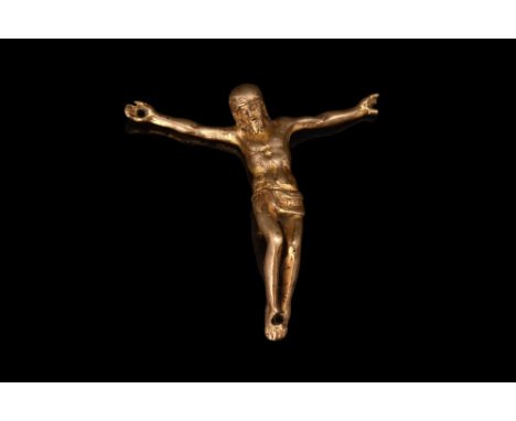 Ca. 1200-1300 AD. A silver gilt Corpus Christi is an exquisite representation of the crucified Christ and a testament to the 